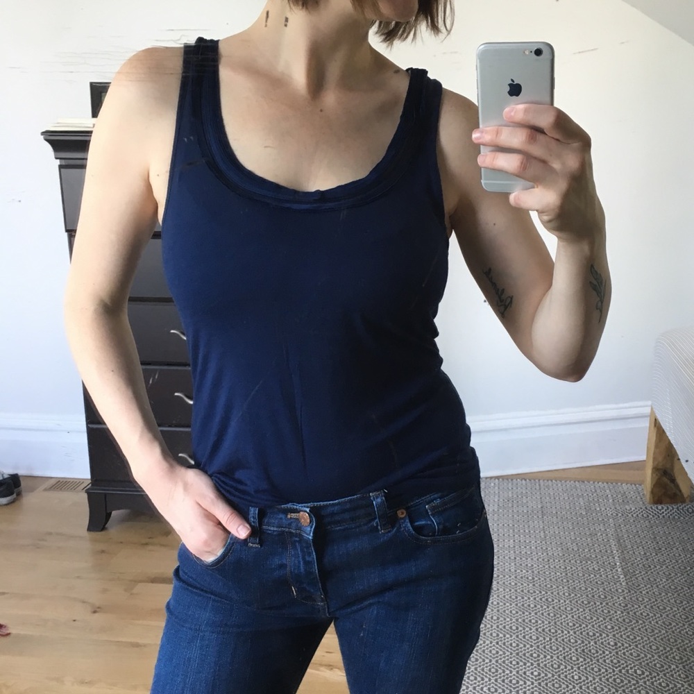 Ribboned scoop neck tank